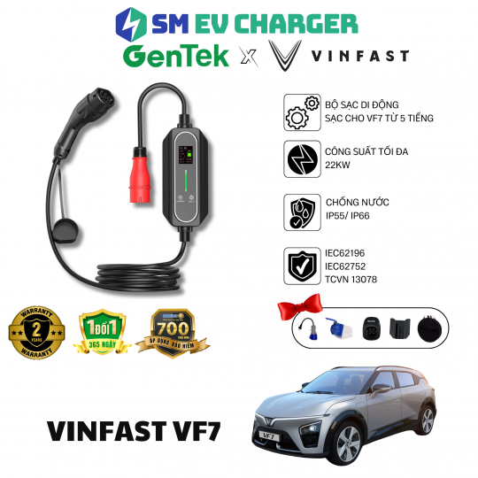 SẠC ĐIỆN Ô TÔ VINFAST VF7 -  GENTEK DI ĐỘNG 22KW