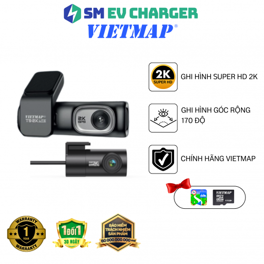 VIETMAP TS-2K LITE CAMERA GHI HÌNH TRƯỚC SAU