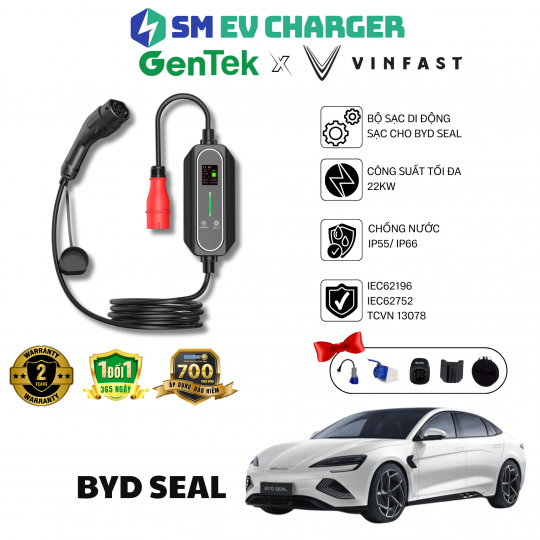 SẠC ĐIỆN Ô TÔ BYD SEAL -  GENTEK DI ĐỘNG 22KW