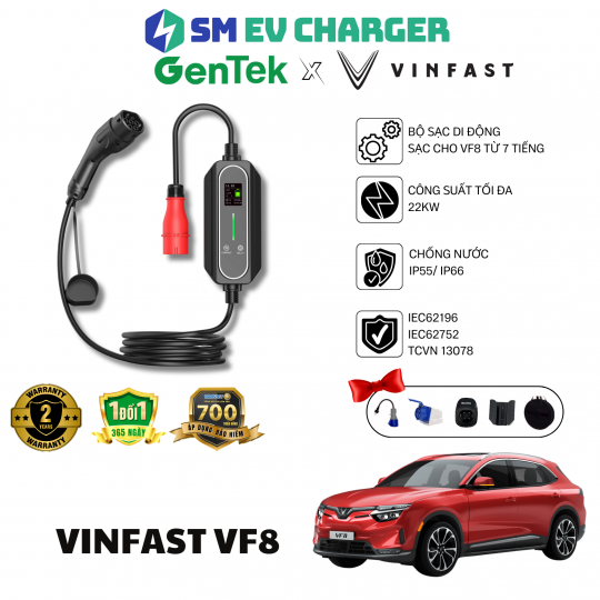 SẠC ĐIỆN Ô TÔ VINFAST VF8 -  GENTEK DI ĐỘNG 22KW 