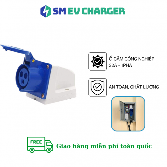 Ổ cắm công nghiệp cố định 32A 1 PHA