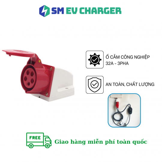 Ổ cắm công nghiệp cố định 32A 3 PHA