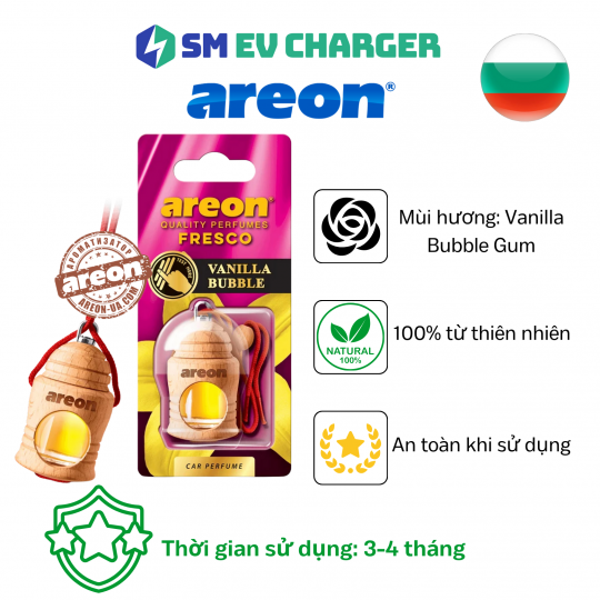 TINH DẦU TREO XE Ô TÔ - Areon Fresco Vanila Bubble Gum