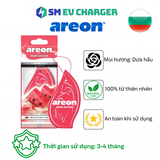 LÁ THƠM Ô TÔ CAO CẤP - Areon Mon Dưa Hấu