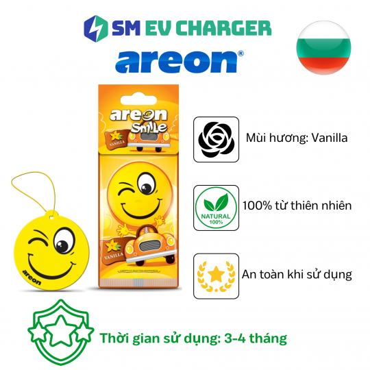 LÁ THƠM Ô TÔ CAO CẤP - Areon Smile Vanila