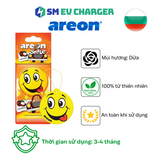 LÁ THƠM Ô TÔ CAO CẤP - Areon Smile Dừa