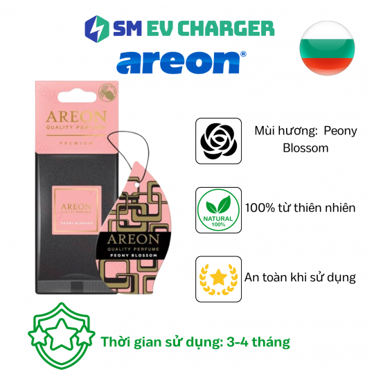 LÁ THƠM Ô TÔ CAO CẤP - Areon Premium  Peony Blossom