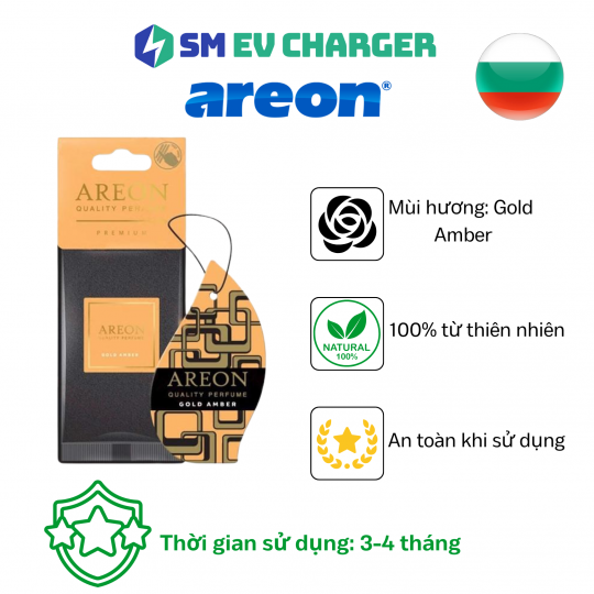 LÁ THƠM Ô TÔ CAO CẤP - Areon Premium  Gold Amber