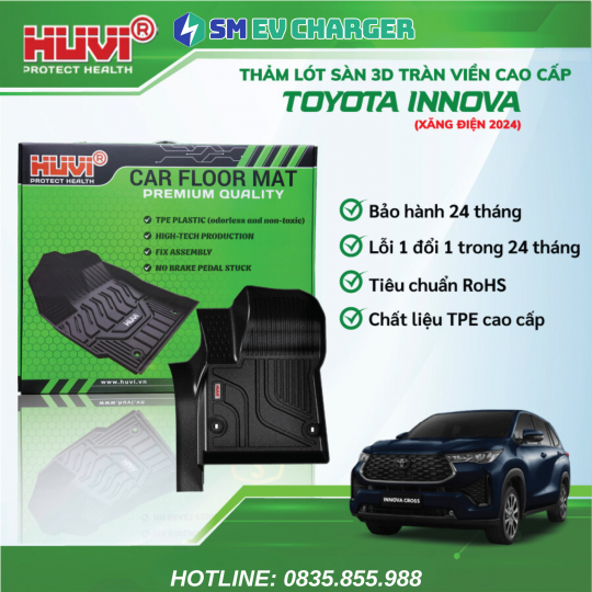 THẢM HÚT HUVI TOYOTA  INNOVA CROSS 2024 (BẢNG HYBRID)